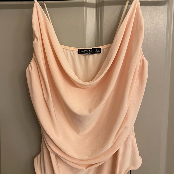 Cowl Neck Bodysuit in Light Pink/Peach - Picture 6 of 6